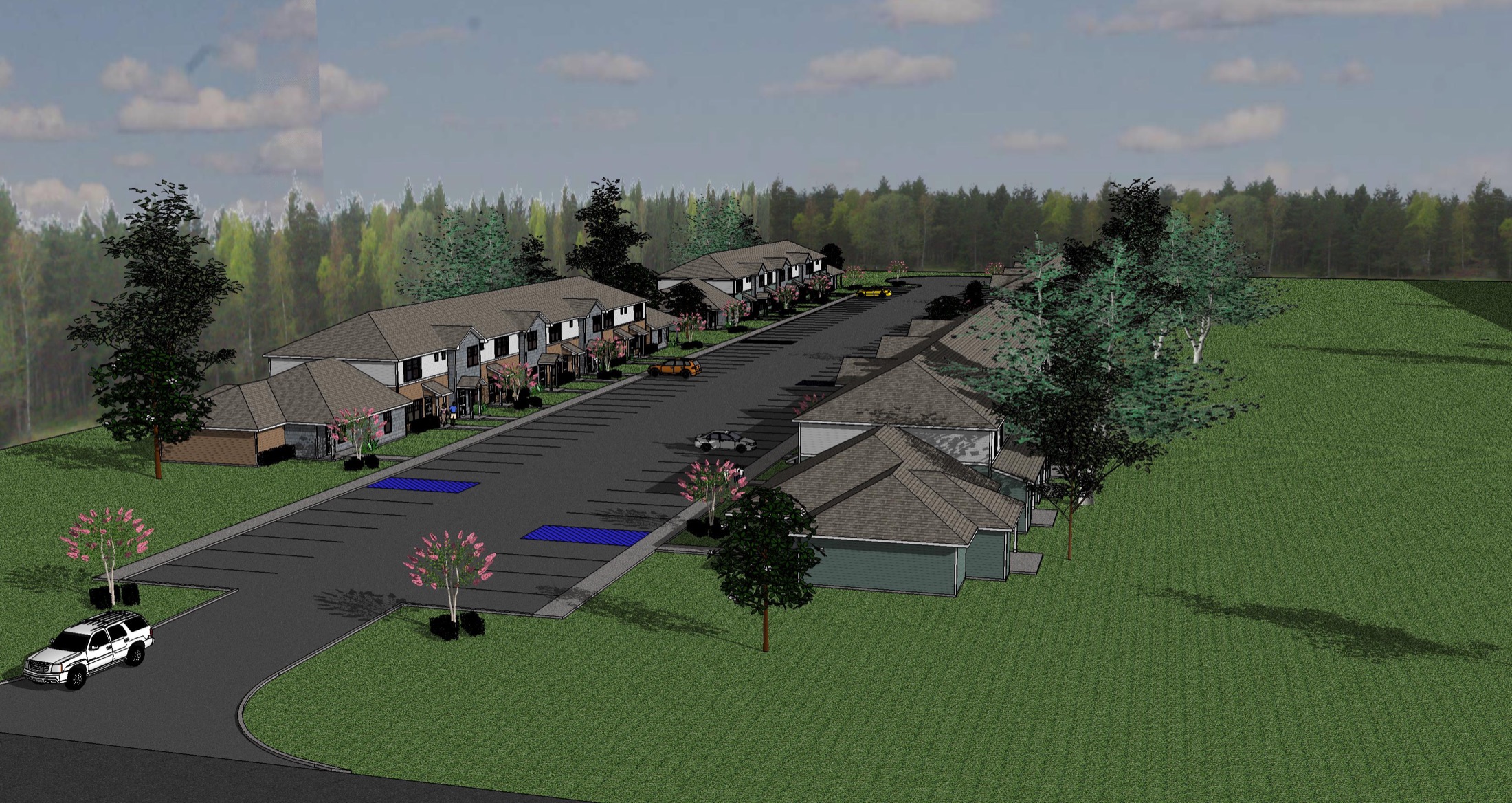 Renaud Place Townhomes exterior rendering